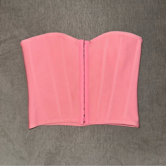 PrettyLittleThing Light Pink Structured Corset Top 💖 Barbiecore Glam | Size 4 - Picture 6 of 11